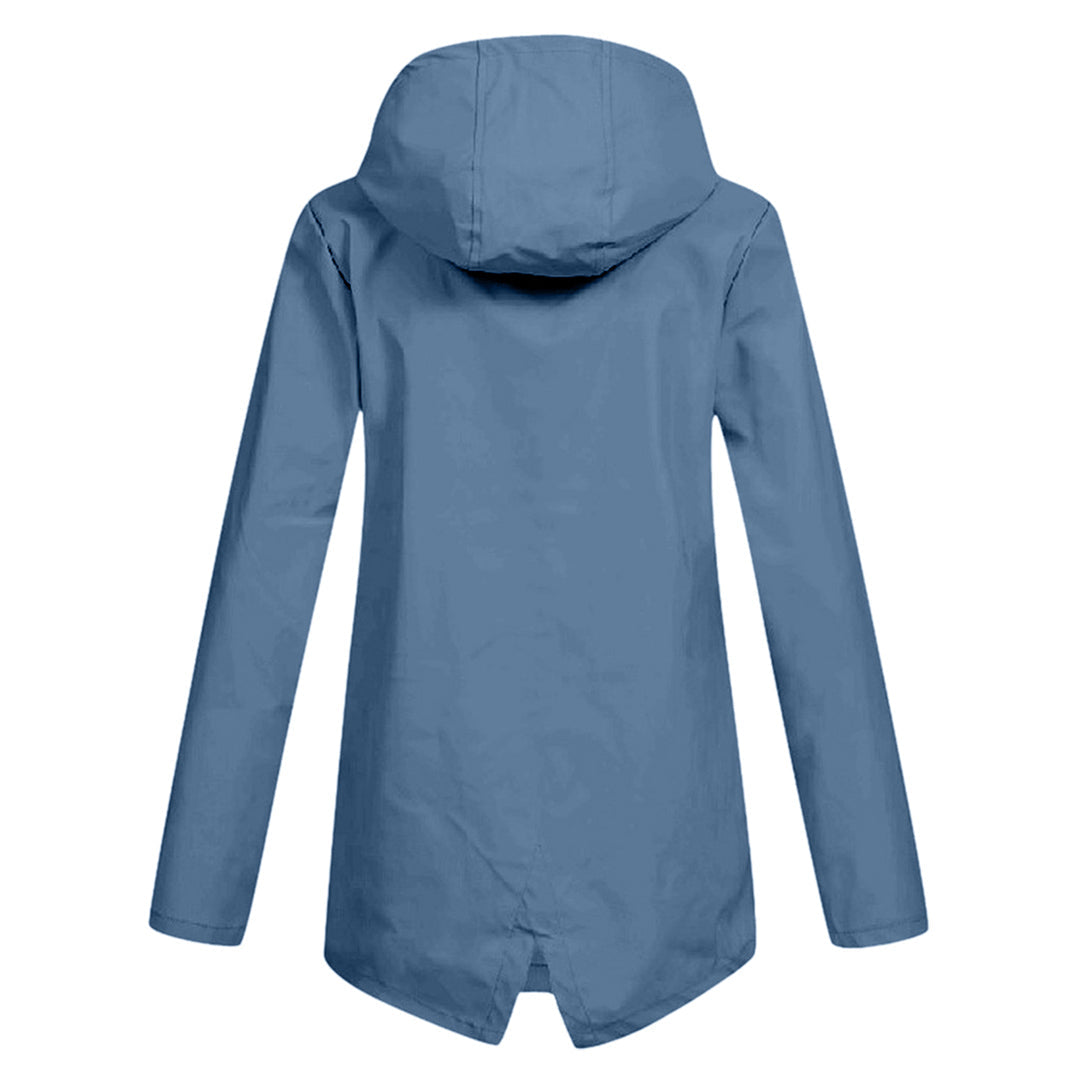 Water-repellent mid jacket with zipper and hood