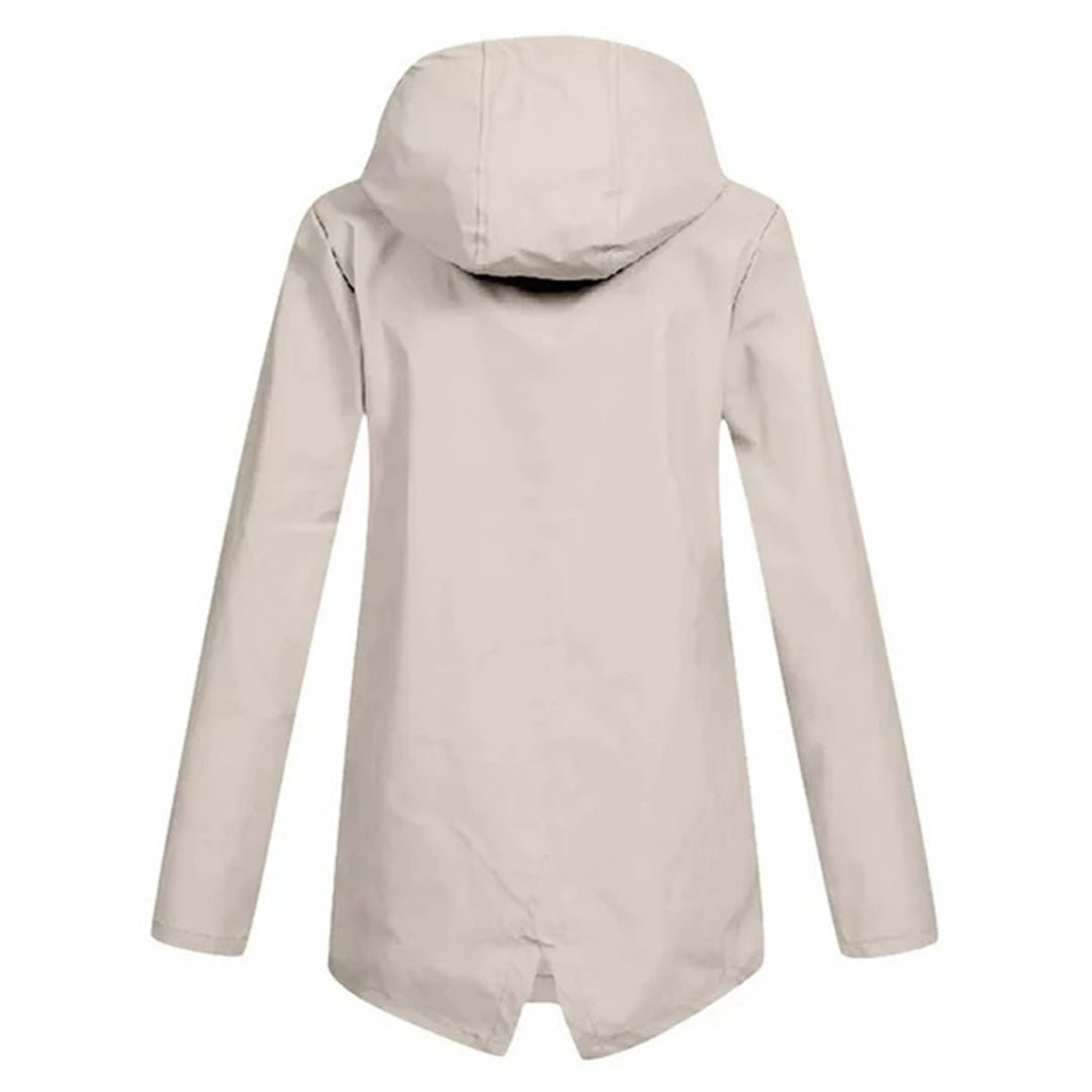 Water-repellent mid jacket with zipper and hood