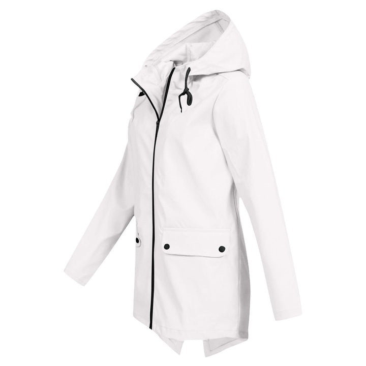 Water-repellent mid jacket with zipper and hood