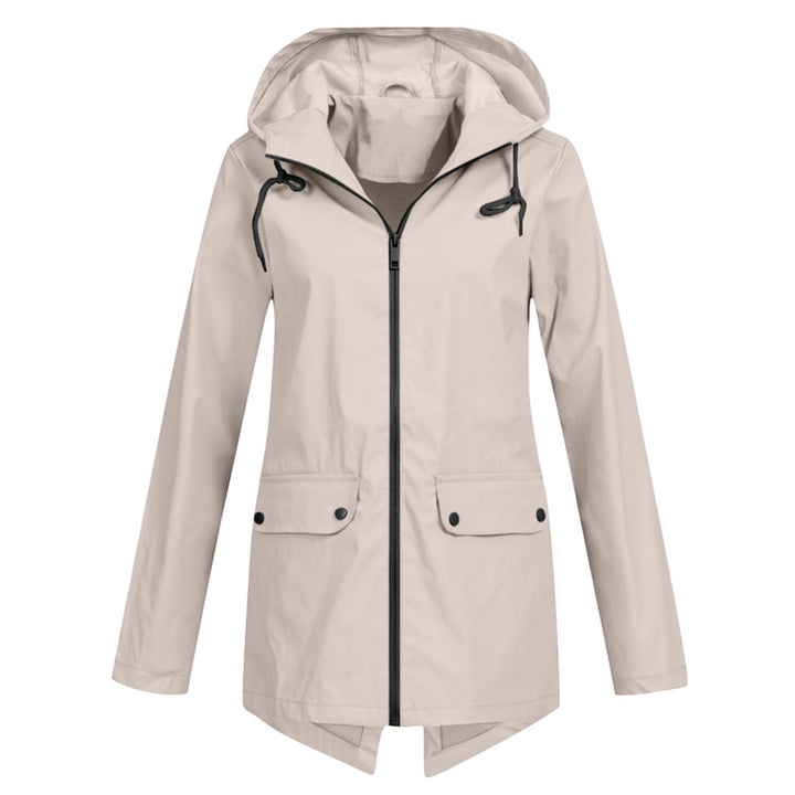 Water-repellent mid jacket with zipper and hood