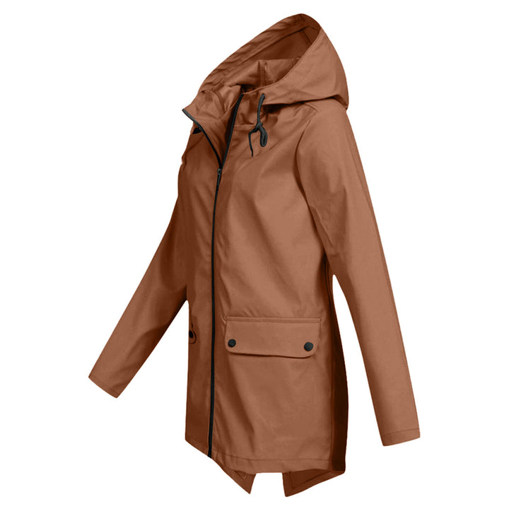 Water-repellent mid jacket with zipper and hood
