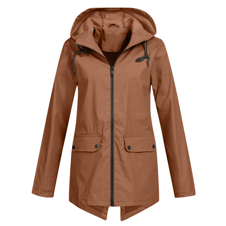 Water-repellent mid jacket with zipper and hood