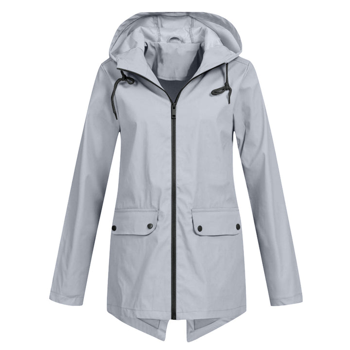 Water-repellent mid jacket with zipper and hood