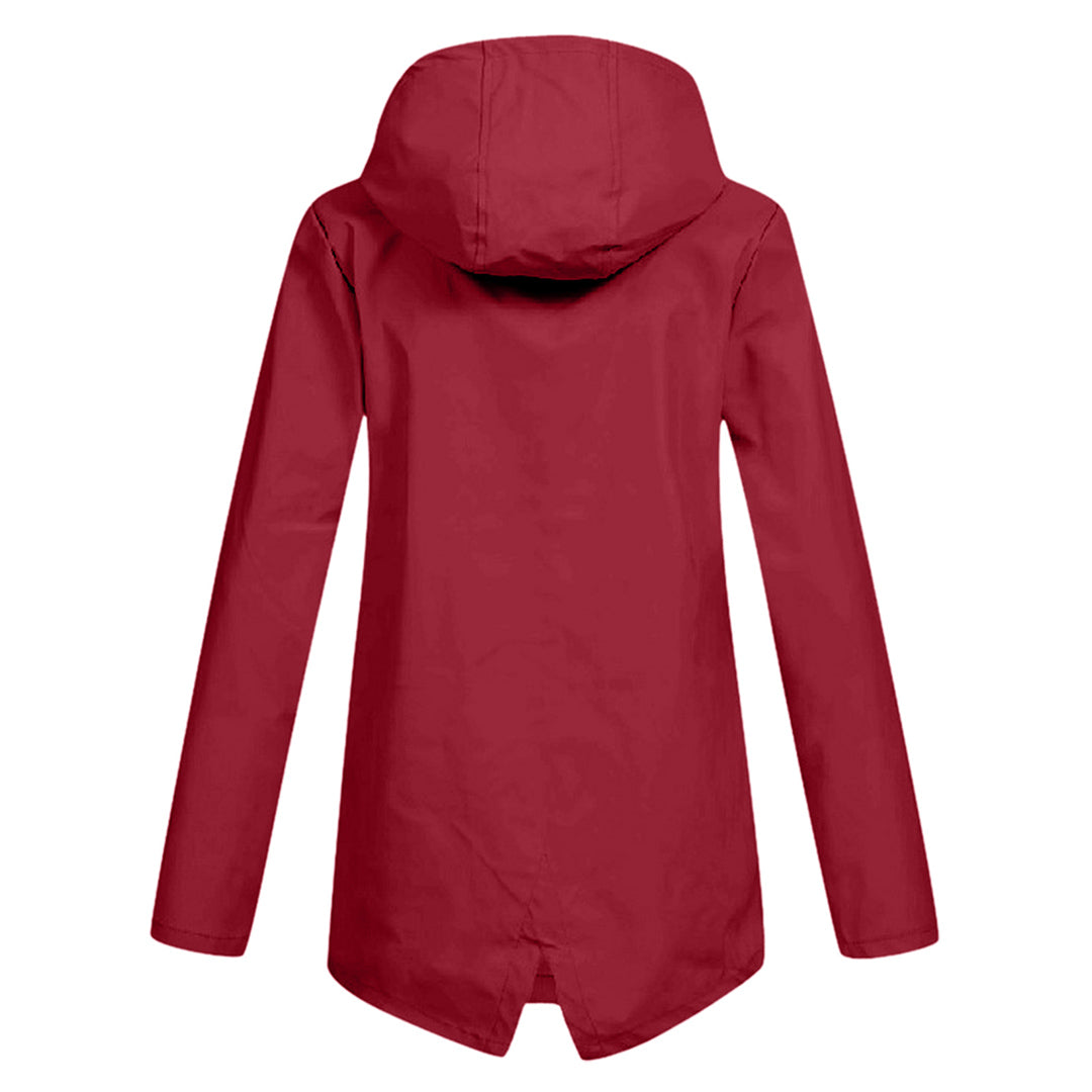 Water-repellent mid jacket with zipper and hood