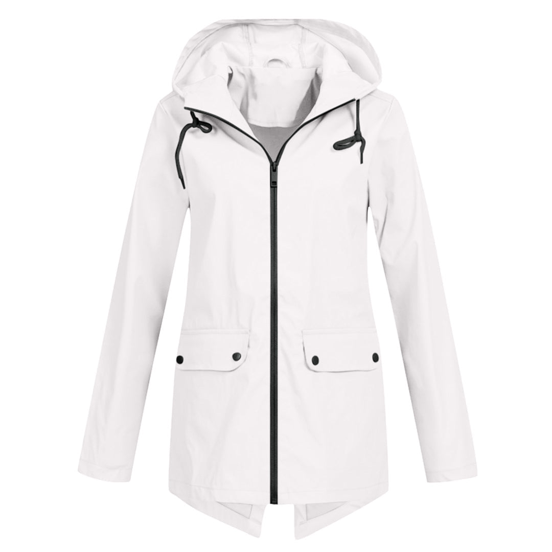 Water-repellent mid jacket with zipper and hood