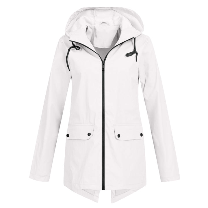 Water-repellent mid jacket with zipper and hood