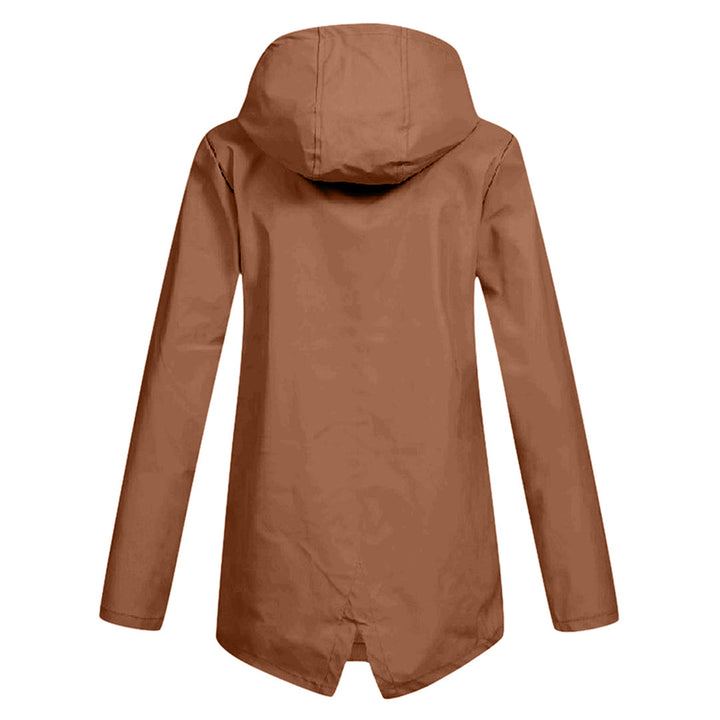 Water-repellent mid jacket with zipper and hood