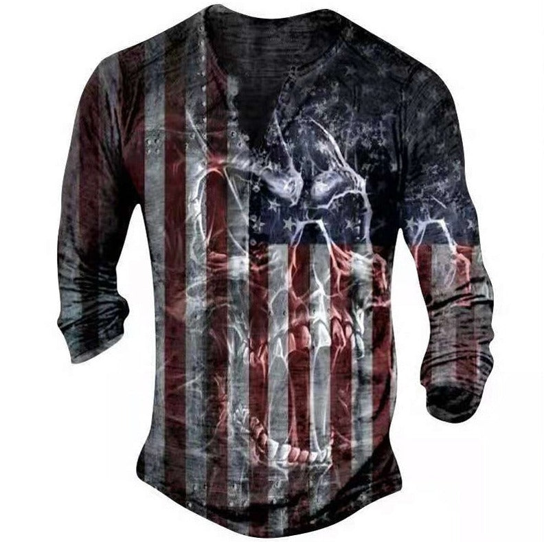 Retro Skull Long Sleeve T-Shirt
