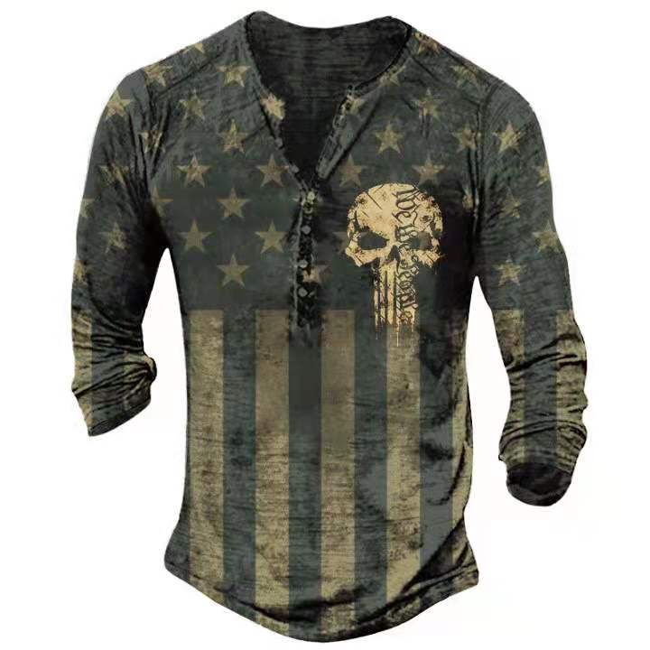 Retro Skull Long Sleeve T-Shirt
