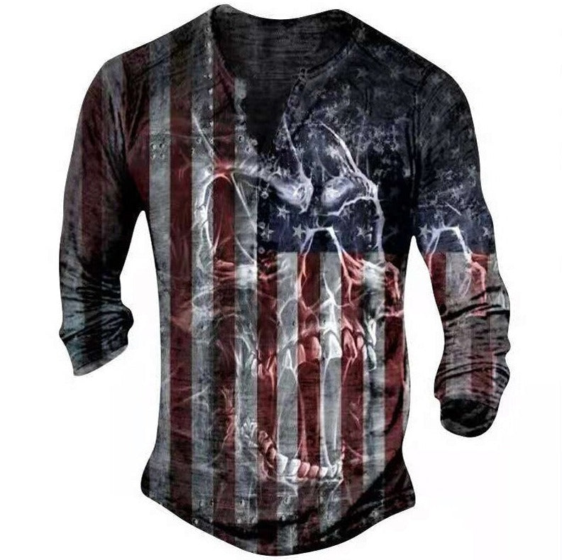 Retro Skull Long Sleeve T-Shirt