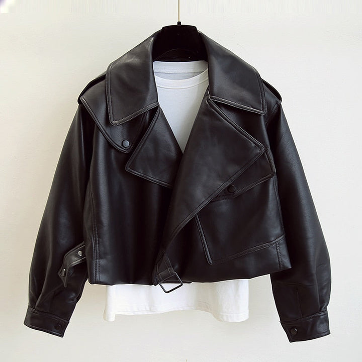 Billie | Leather Bomber Jacket in Trendy Style