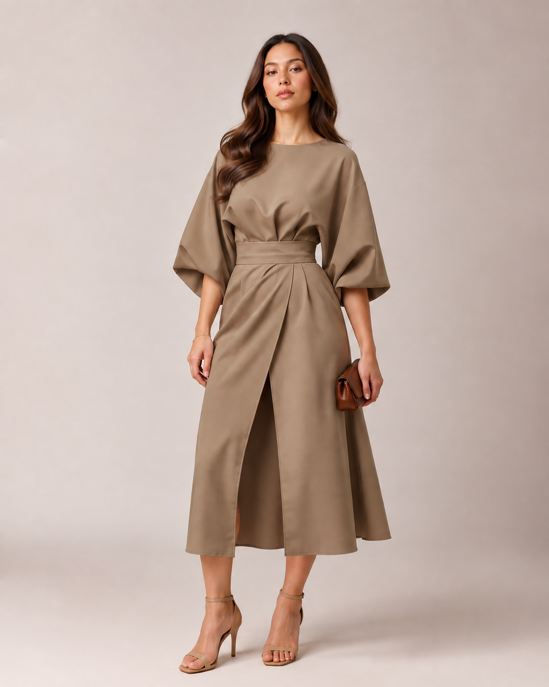 Tailored Midi Dress with Bow Belt for Women – Havanna