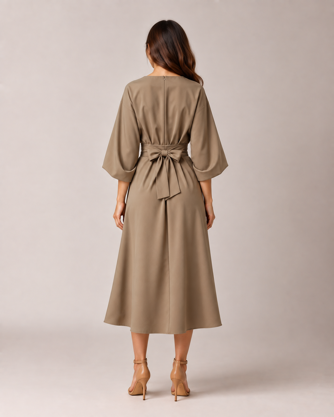 Tailored Midi Dress with Bow Belt for Women – Havanna