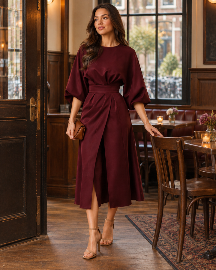 Tailored Midi Dress with Bow Belt for Women – Havanna