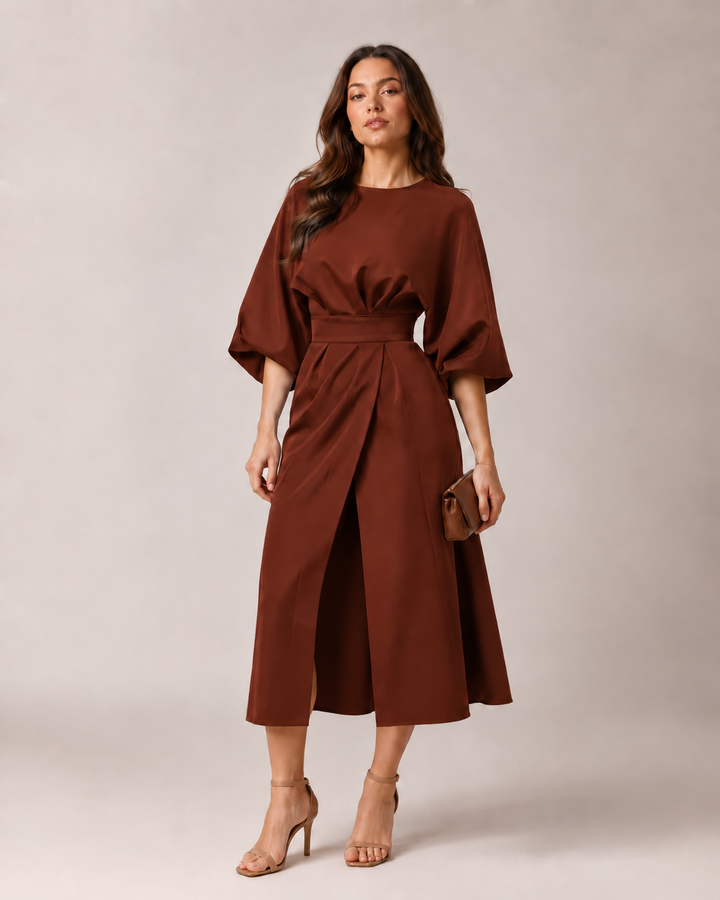 Tailored Midi Dress with Bow Belt for Women – Havanna