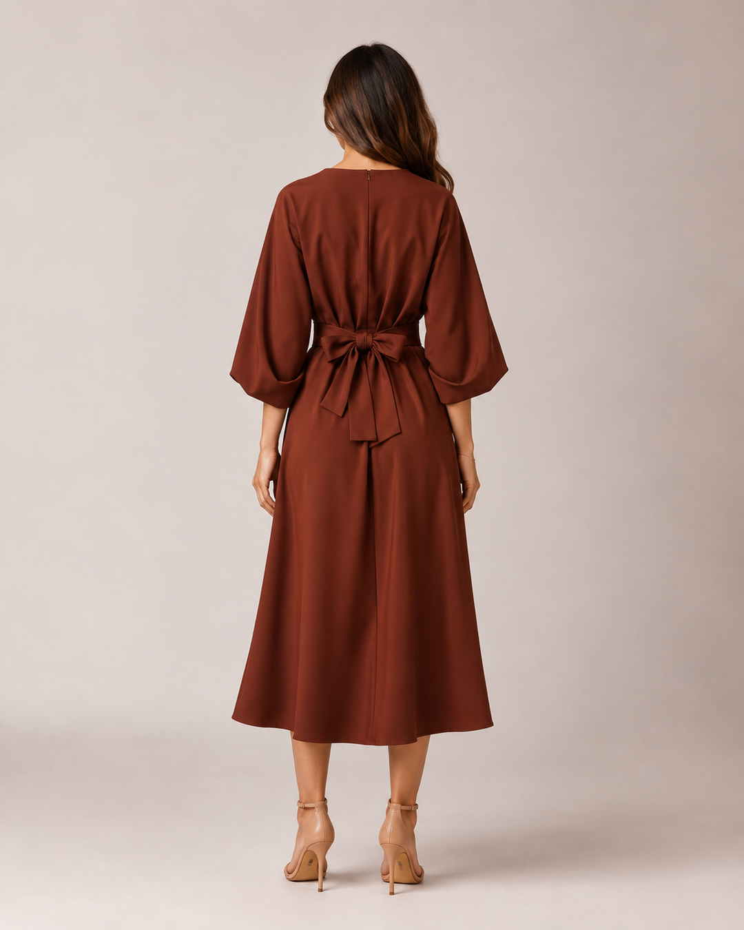 Tailored Midi Dress with Bow Belt for Women – Havanna