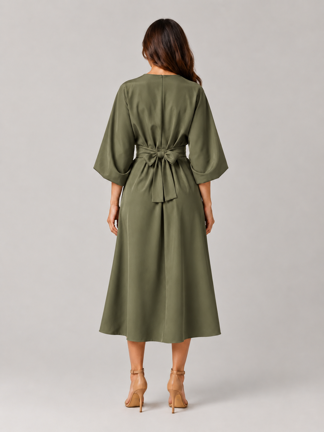Tailored Midi Dress with Bow Belt for Women – Havanna