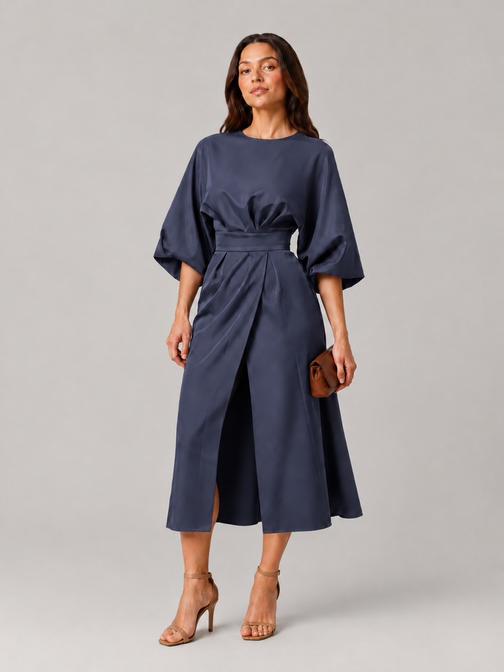 Tailored Midi Dress with Bow Belt for Women – Havanna
