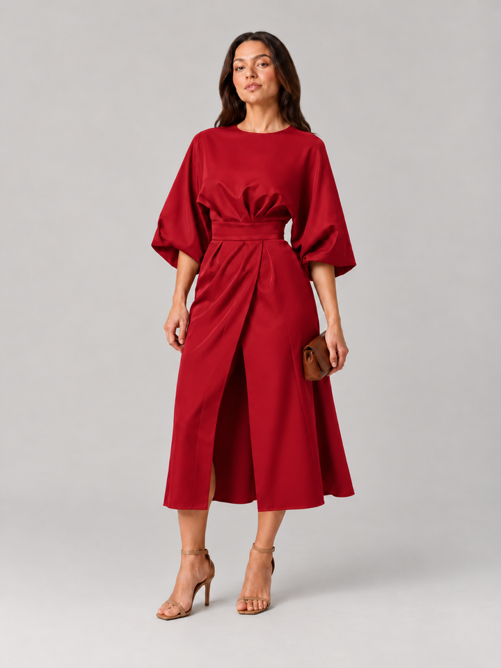 Tailored Midi Dress with Bow Belt for Women – Havanna