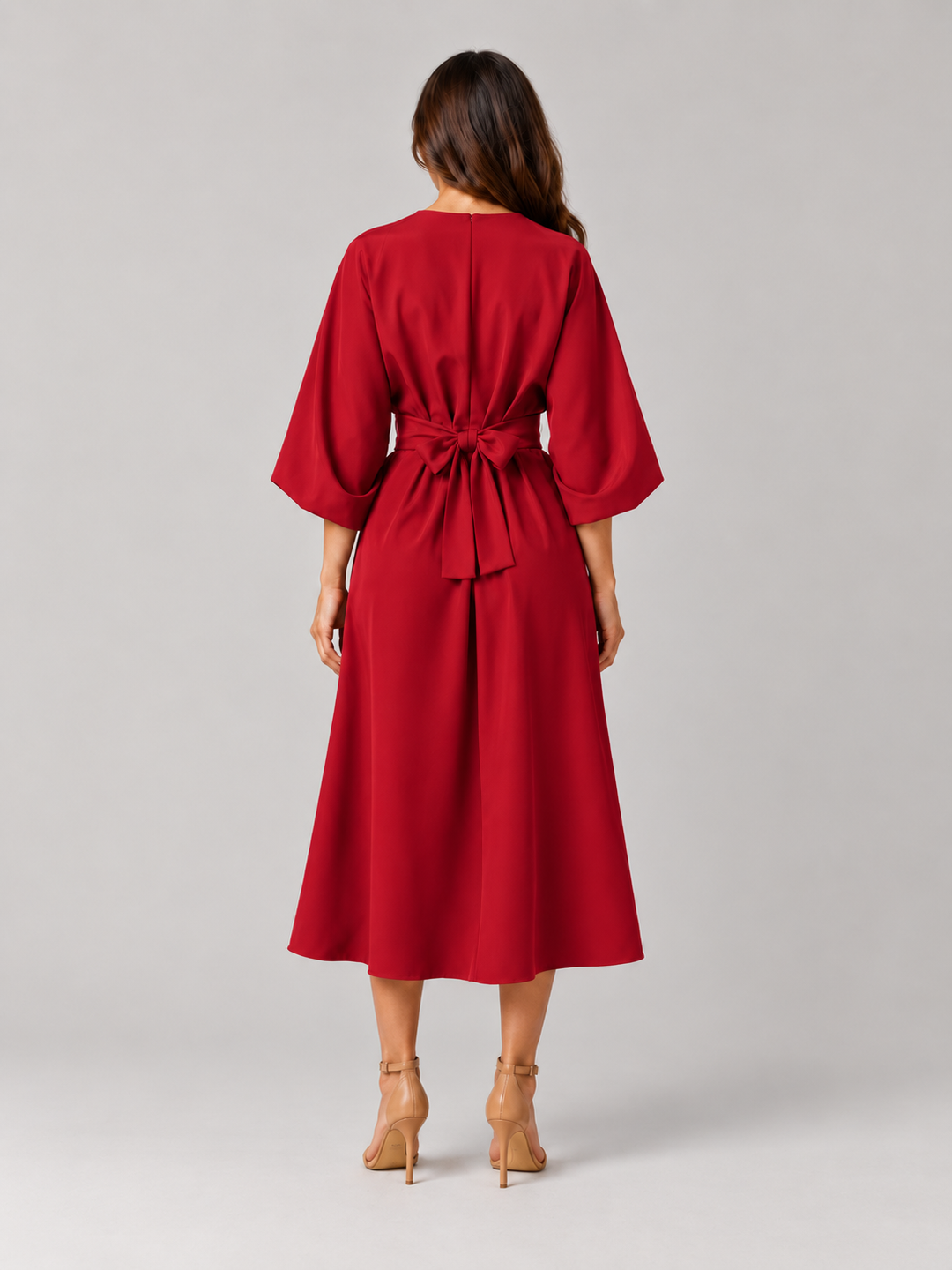Tailored Midi Dress with Bow Belt for Women – Havanna