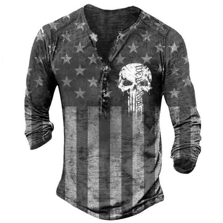 Retro Skull Long Sleeve T-Shirt