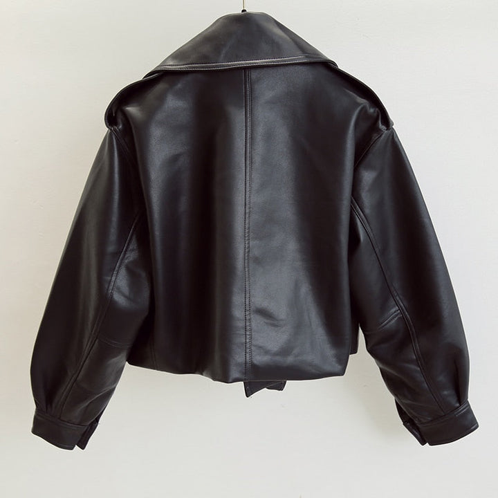 Billie | Leather Bomber Jacket in Trendy Style