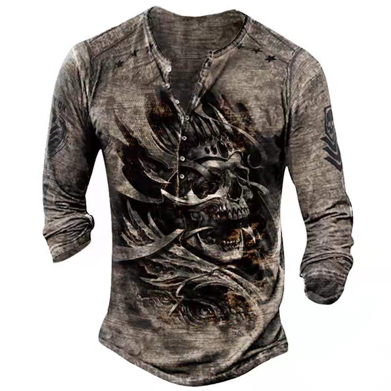 Retro Skull Long Sleeve T-Shirt