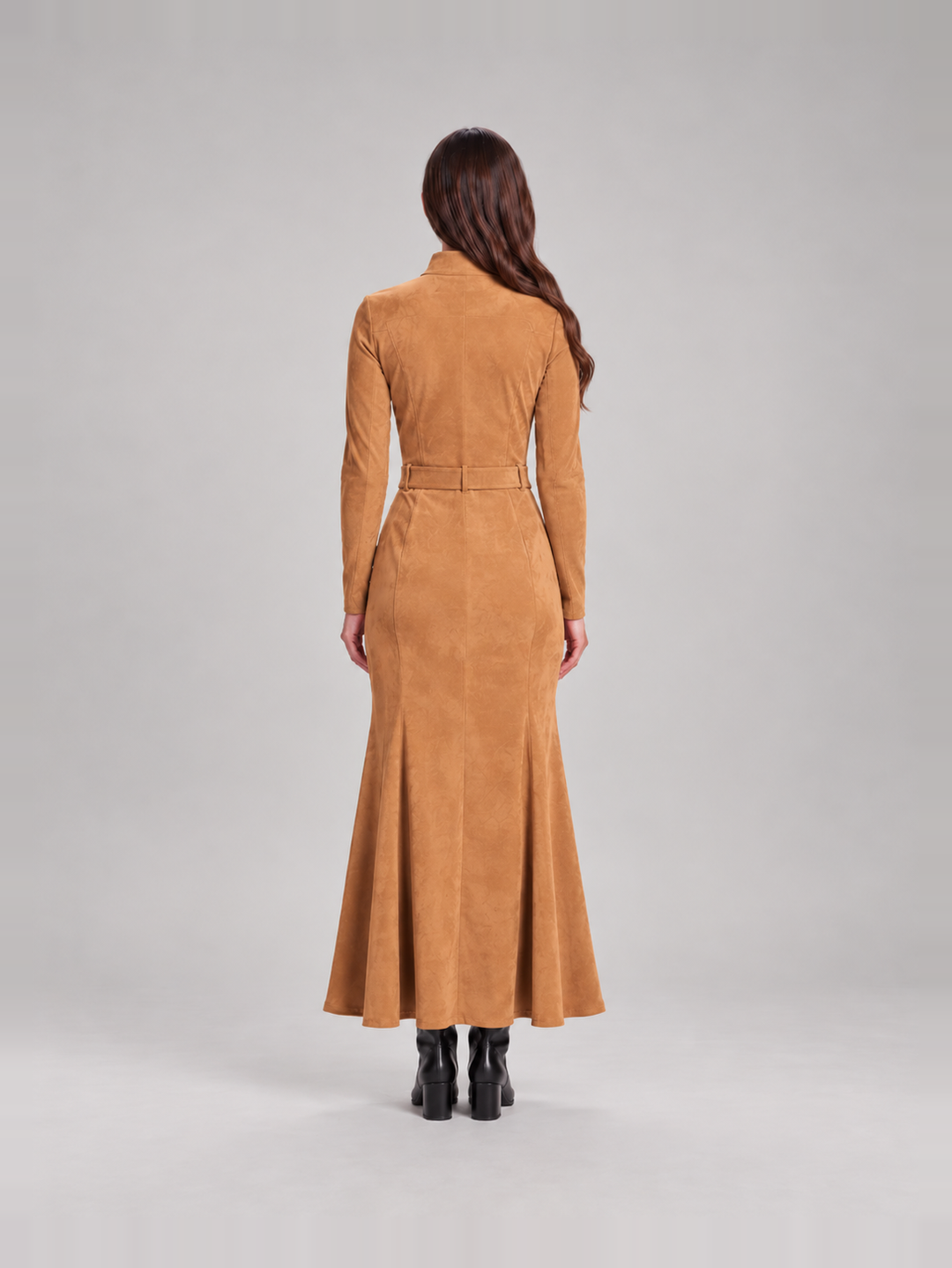 Stylish tailored suede-look dress for women – Jolanda
