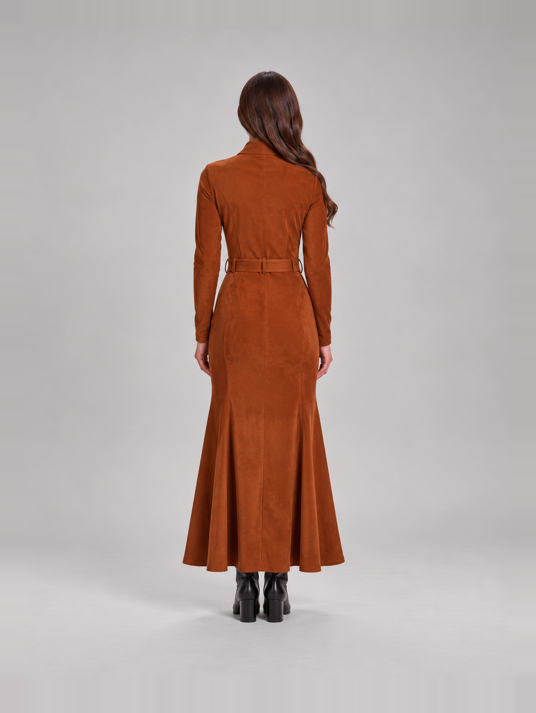 Stylish tailored suede-look dress for women – Jolanda