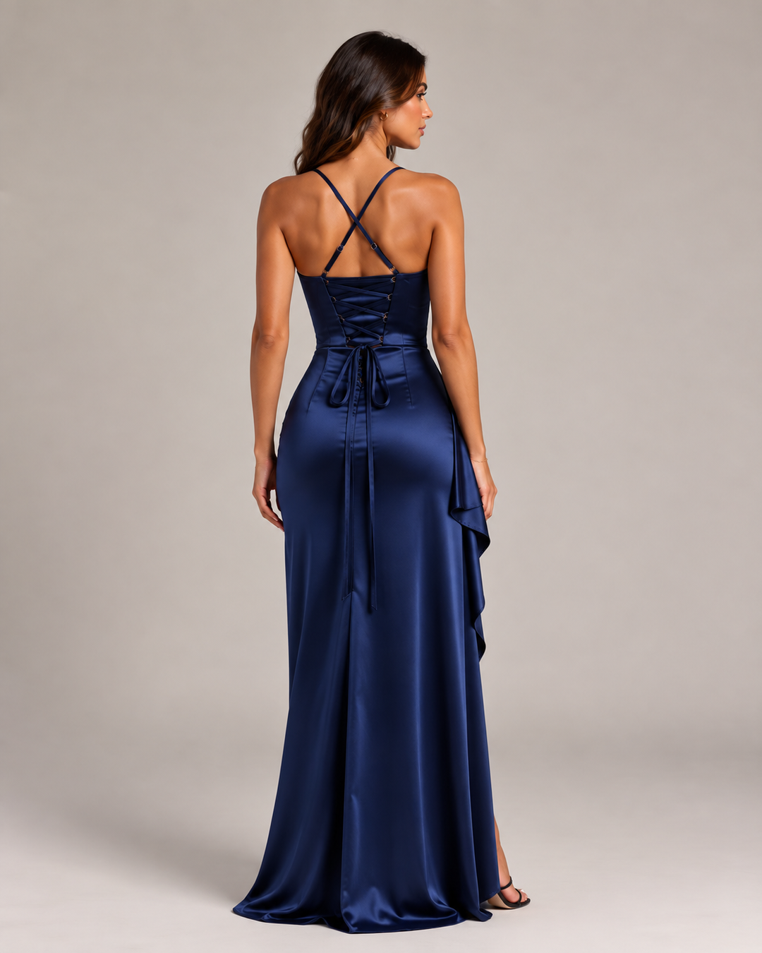 Draped Maxi Dress with High Split for Women – Lianne