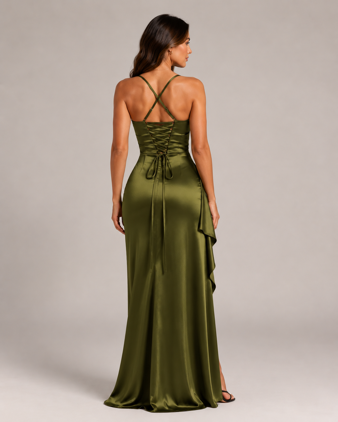 Draped Maxi Dress with High Split for Women – Lianne