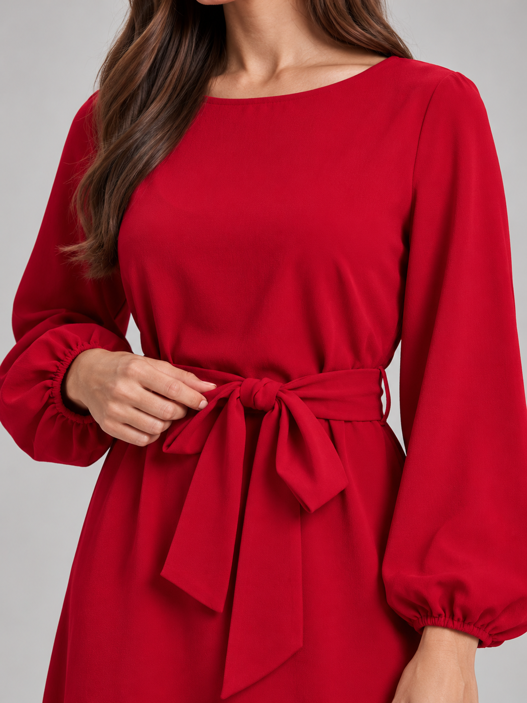 Elegant dress with belt for women – Melanie