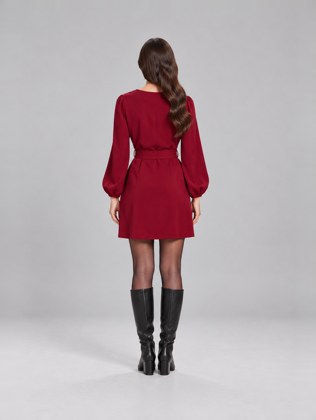 Elegant dress with belt for women – Melanie