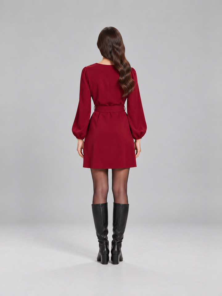 Elegant dress with belt for women – Melanie
