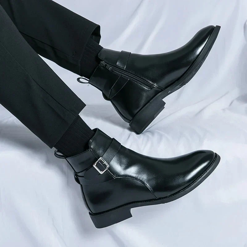 Men’s Classic Chelsea Boots with Side Zipper – Stylish Footwear for Any Occasion