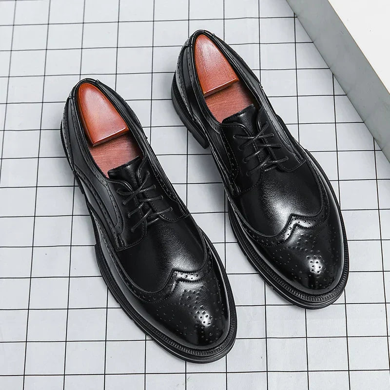 Men’s Formal Dress Shoes – Brock Cut – Rounded Toe for Business and Events