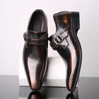 Men’s Glossy Monk Strap Shoes – Sleek Polished Design
