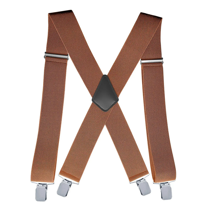 Mens Suspenders with Wide Reinforced Straps and Heavy-Duty Metal Clips, Adjustable Y-Back