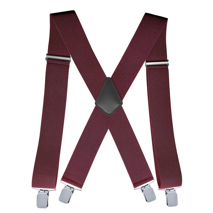 Mens Suspenders with Wide Reinforced Straps and Heavy-Duty Metal Clips, Adjustable Y-Back