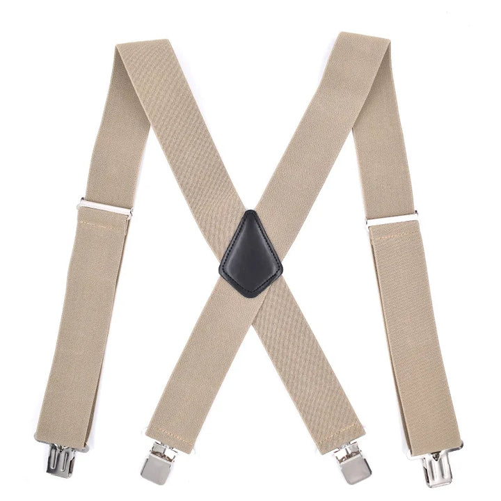 Mens Suspenders with Wide Reinforced Straps and Heavy-Duty Metal Clips, Adjustable Y-Back