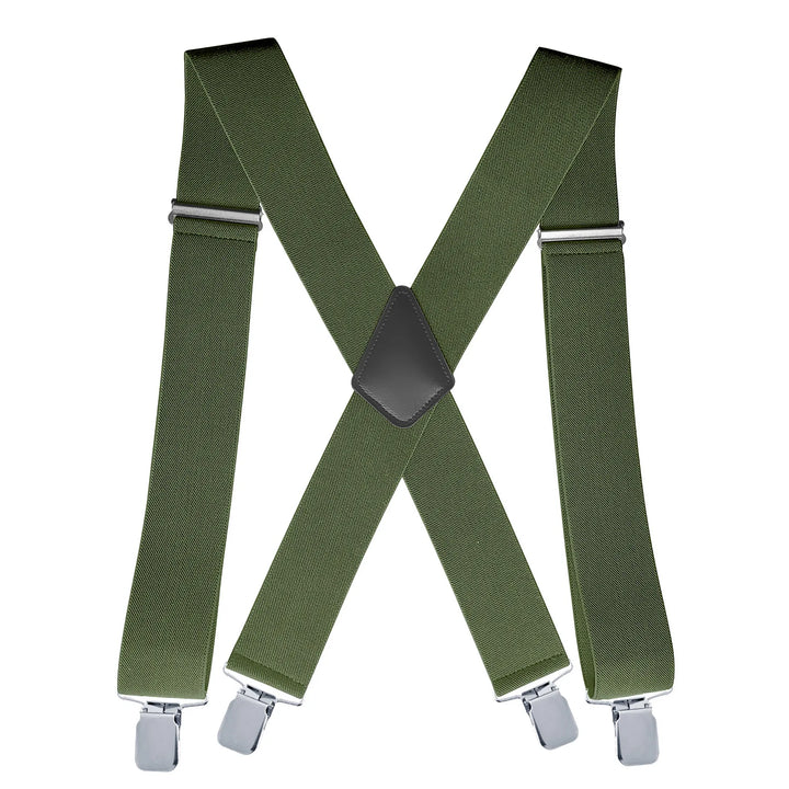 Mens Suspenders with Wide Reinforced Straps and Heavy-Duty Metal Clips, Adjustable Y-Back