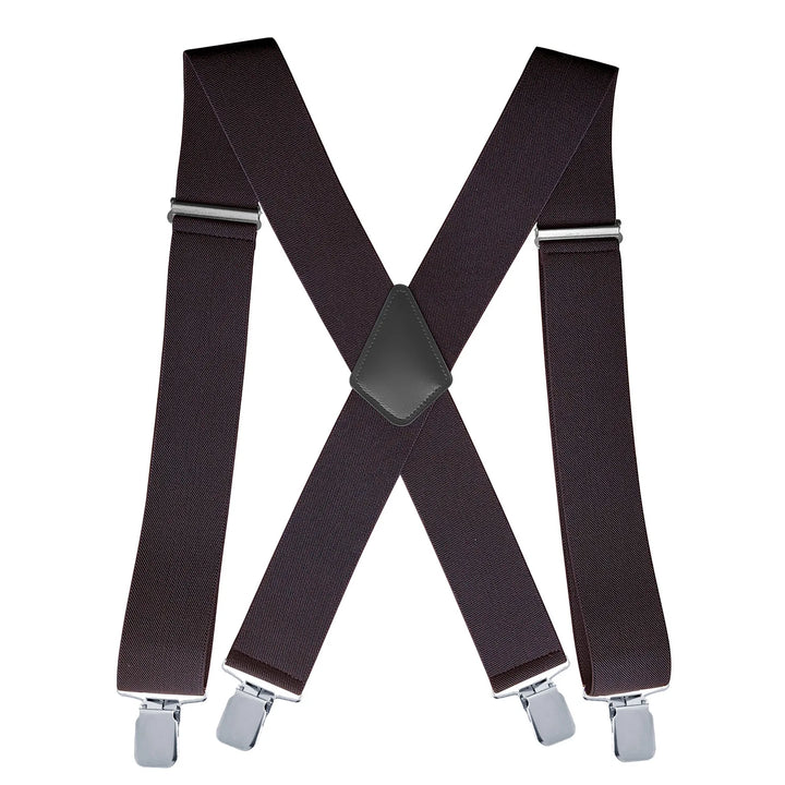 Mens Suspenders with Wide Reinforced Straps and Heavy-Duty Metal Clips, Adjustable Y-Back