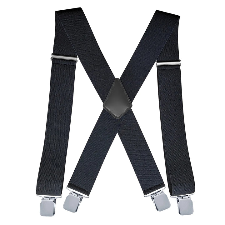 Mens Suspenders with Wide Reinforced Straps and Heavy-Duty Metal Clips, Adjustable Y-Back
