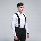 Mens Suspenders with Wide Reinforced Straps and Heavy-Duty Metal Clips, Adjustable Y-Back