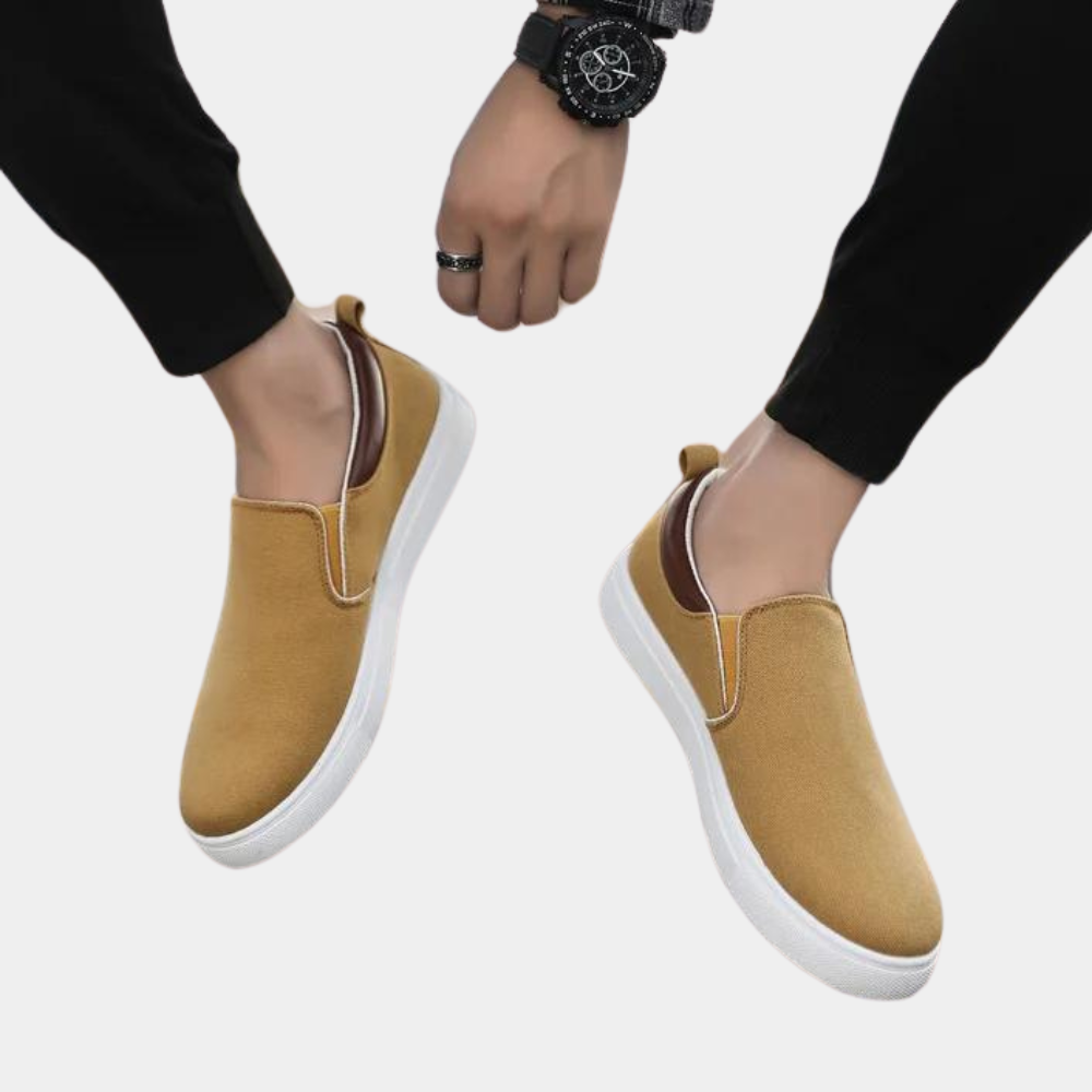 Mens Slip-On Loafers with Elastic Side Panels and Breathable Upper, Lightweight Casual Shoes