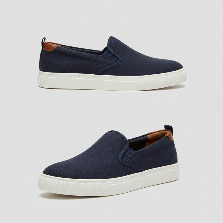 Mens Slip-On Loafers with Elastic Side Panels and Breathable Upper, Lightweight Casual Shoes
