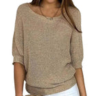Women's Knit Sweater with Soft Texture and Relaxed Fit