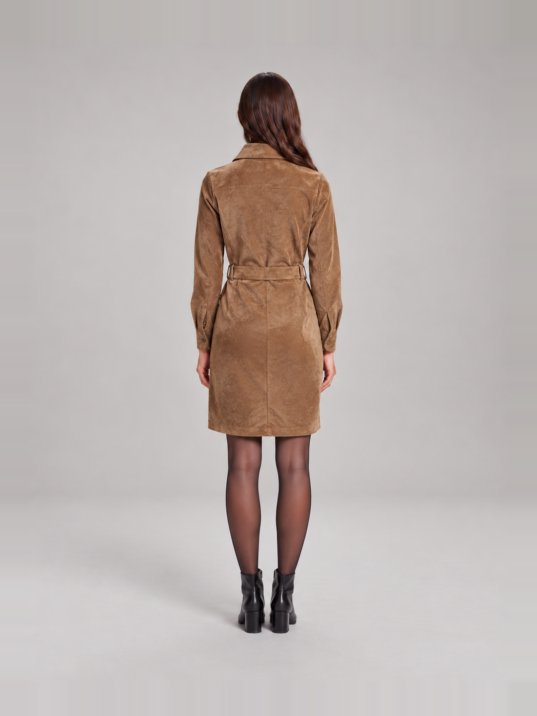 Modern Wrap Dress in Suede Look for Women – Rinske