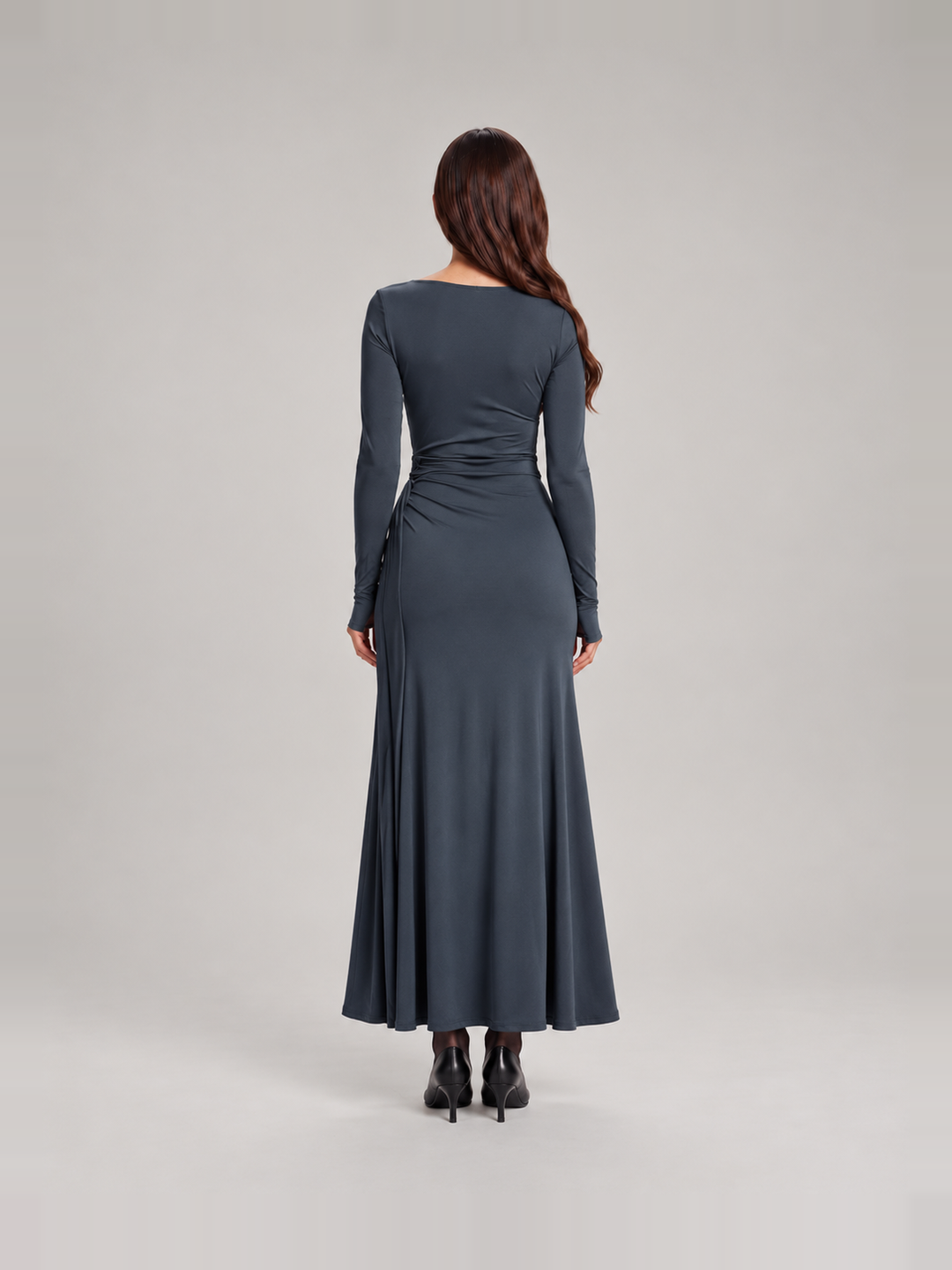 Elegant flowing maxi dress with bow for women – Rosemary