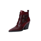Women's Buckle Boots with Mid-Calf Height and Sturdy Sole